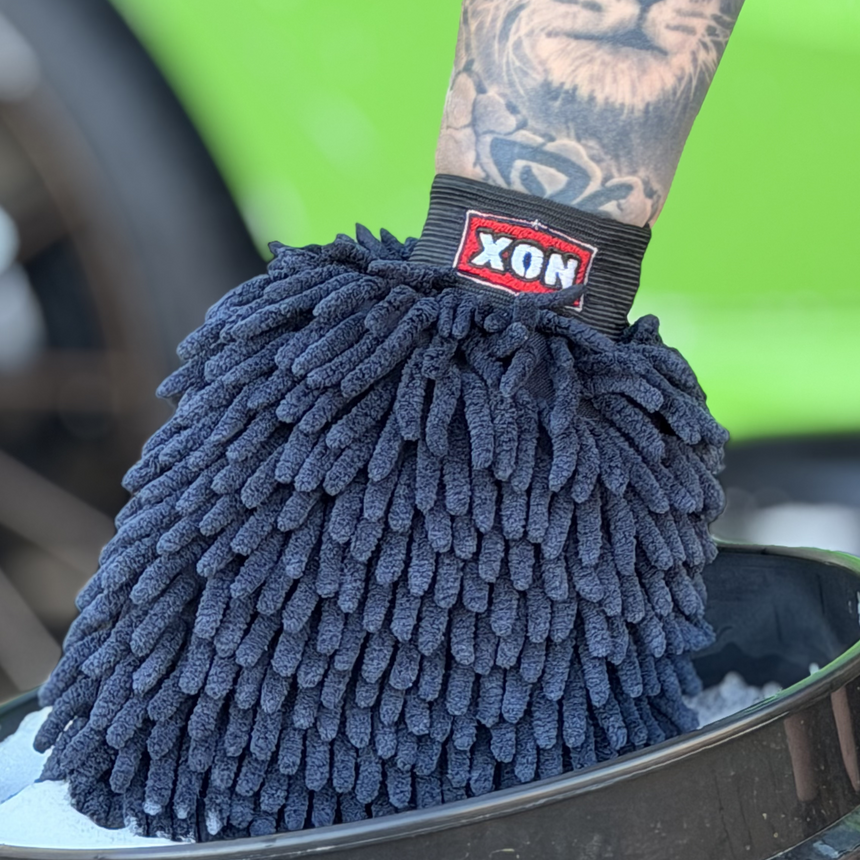 ChenilleWash Black | Žinylková mycí rukavice