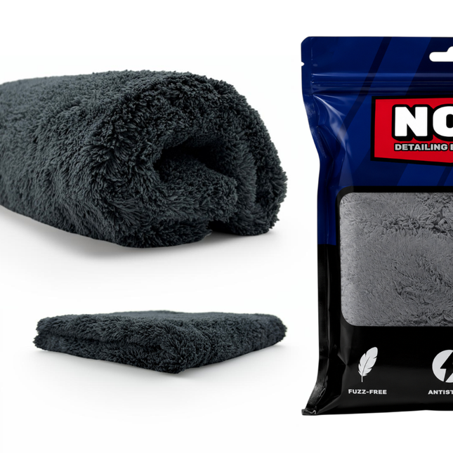 Šedočerná chlupatá utěrka FiberBoa™ 500 GSM a balení NOX Equipment